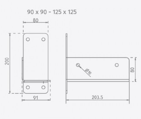 universal swing bracket square swing corner bracket open for climbing frame square wood 90 up to 125mm_00